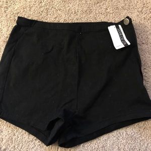 High waisted black shorts